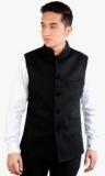 Fashion N Style Black Solid Waistcoat Men