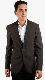 Fashion N Style Brown Solid Regular Fit Blazer Men