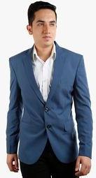 Fashion N Style Light Blue Solid Regular Fit Blazer Men