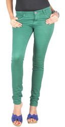 Fashion Stylus Solid Green Jeans Women