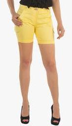 Fast N Fashion Lemon Solid Shorts women