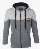 Fc Barcelona Grey Solid Hoodie Boys