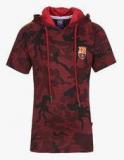 Fc Barcelona Maroon Printed Hoodie Boys