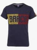 Fc Barcelona Navy Blue Printed Round Neck T Shirts boys