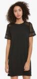 Femella Black Solid Shift Dress Women