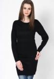 Femella Black Sweater Dress With Detailed Waist Women