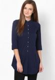 Femella Crown Blue Button Down Shirt Tunic Women