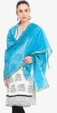 Fianna Aqua Blue Solid Dupatta Women