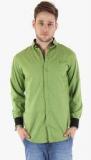 Fifty Two Green Solid Regular Fit Casual Shirt men