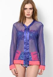 Flirtatious Purple Solid Summer Jacket Women