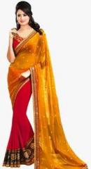 Florence Red Embroidered Saree women