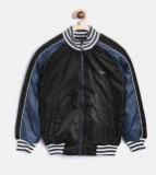 Flying Machine Black & Navy Solid Bomber Jacket Boys