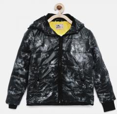 Flying Machine Black Printed Bomber Jacket boys