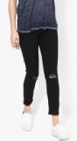 Flying Machine Black Skinny Fit High Rise Slash Knee Jeans Women