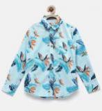 Flying Machine Blue Printed Regular Fit Casual Shirt Boys