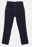 Flying Machine Blue Regular Fit Mid Rise Clean Look Jeans Boys