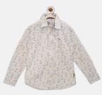 Flying Machine Cream Regular Fit Casual Shirt boys