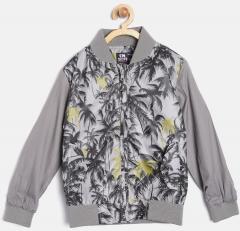 Flying Machine Grey Printed Bomber Jacket boys