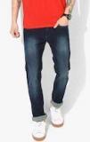 Flying Machine Navy Blue Regular Fit Low Rise Clean Look Jeans Men