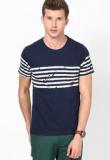 Flying Machine Navy Blue Round Neck T Shirt Men