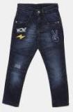 Flying Machine Navy Blue Skinny Fit Mid Rise Low Distress Jeans Boys