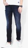 Flying Machine Navy Blue Solid Low Rise Skinny Fit Jeans Men