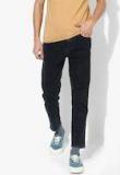 Flying Machine Navy Blue Solid Tapered Fit Mid Rise Clean Look Stretchable Cropped Jeans Men