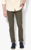 Flying Machine Olive Solid Super Slim Fit Chinos men