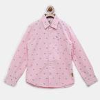 Flying Machine Pink Printed Regular Fit Casual Shirt Boys