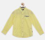 Flying Machine Yellow Solid Regular Fit Casual Shirt Boys