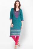 Folklore Blue Embroidered Kurta women