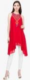 Folklore Red Solid Tunic women