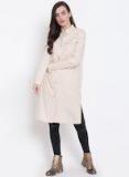 Forever 21 Beige Solid Tailored Longline Jacket Women