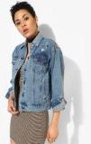 Forever 21 Blue Washed Denim Jacket Women