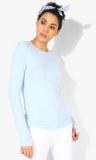 Forever 21 Light Blue Solid Sweater Women