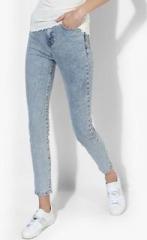 Forever 21 Light Blue Washed Mid Rise Regular Fit Jeans women