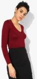 Forever 21 Maroon Solid Sweater Women