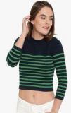 Forever 21 Navy Blue Solid Sweaters Women