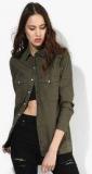 Forever 21 Olive Solid Summer Jacket Women