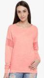 Forever 21 Peach Solid Sweatshirt Women