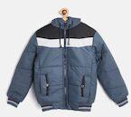 Fort Collins Navy Blue & Black Solid Bomber Jacket Boys