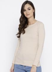 Fort Collins Women Beige Self Design Pullover