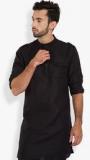 Freehand Black Solid Kurta Men