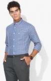 French Connection Blue Regular Fit Checked Formal Shirt Men