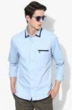 French Connection Blue Slim Fit Solid Casual Shirt Men