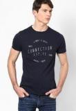 French Connection Blue Solid Round Neck T Shirt Men