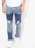 French Connection Blue Washed Mid Rise Slim Fit Jeans Men