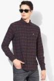 French Connection Brown Slim Fit Checked Casual Shirt Men