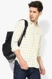 French Connection Cream Checked Slim Fit Casual Shirt Men