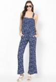 French Connection Dark Blue Printed Jumpsuit Women